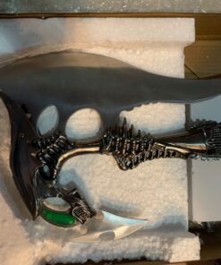 Alien Warrior Fantasy Battle Axe w/ Dagger & Plaque New 17 81 loMzwFL
