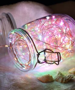 GDEALER 2 Pack LED Fairy Lights Halloween Battery Operated String Lights Waterproof 8 Modes Remote Control Color Changing Christmas Lights 60 LED 20 Feet Copper Wire Firefly Lights- Multicolor 31 81 mTNG4trL 1