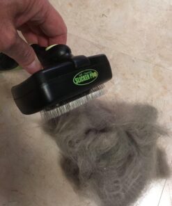 The Pet Portal Self Cleaning Dog Brush for Shedding Slicker Brush Cat Long Haired Pet Brush Grooming Deshedding Supplies - Small Pets Black 28 81 nKK2CWL