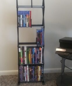 Atlantic Mitsu 5-Tier Portable Media Storage Rack – Protects & Organizes Prized Music, Movie & Video Games Collections, PN 64835195 in Smoke Media Rack 41 81 nTmDVUL 1