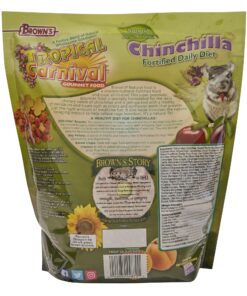F.M. Brown's Tropical Carnival Natural Chinchilla Food, 3-lb Bag - Vitamin-Nutrient Fortified Daily Diet with High Fiber Alfalfa and Timothy Hay Pellets for Optimum Digestion 5 81 ncwgHV1S