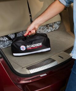 Always Prepared Premium (125 Piece) Roadside Emergency Car Kit – with Jumper Cables – All-in-One Auto Safety and First Aid Kit – Travel Safety for Women, Men, and College Kids – Roadtrip Essentials Premium Roadside Kit 31 81 owKQGNnL