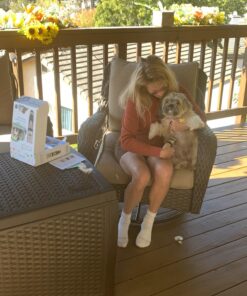 Maxshop Dog Grooming Kit, Low Noise Rechargeable Dogs Shaver Clippers Electric Quiet Dog Hair Trimmer for Dogs and Cats with Comb Guides Scissors Nail Kits (Gold Black) Gold Black 75 81 qJSETQBL