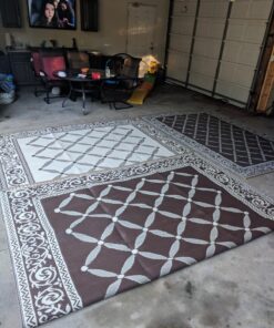 Stylish Camping 119187 9-feet by 18-feet Reversible Mat, Plastic Straw Rug, Large Floor Mat for Outdoors, RV, Patio, Backyard, Picnic, Beach, Camping (Brown/Beige) 9x18 Brown/Beige 34 81 rdqE4UJL