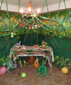 Beistle Jungle Trees Wall Backdrop, 4’ x 30’ – Photo Backdrop, Easy to Adhere Wall Covering, Tropical Party Decorations, Jungle Party Decorations, Greenery Backdrop, Party Decor 36 81 t dfhQpL