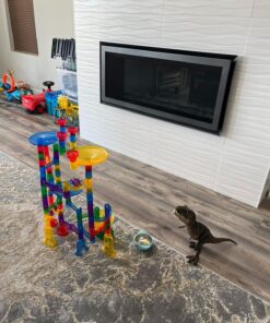 Marble Genius Marble Run (130 Complete Pieces) Maze Track or Board Games for Kids 8-12, for Adults, Teens, and Toddlers, (80 Translucent Marbulous Pieces + 50 Glass-Marble Set), Starter Set 2.) Starter Set - 130 Complete Pieces 26 81 tz1TxyWL