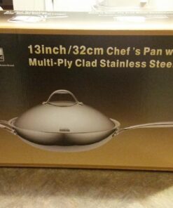 Cooks Standard Wok Multi-Ply Clad Stir Fry Pan, 13" with High Dome lid, Silver 85 81 u7xZkjDL