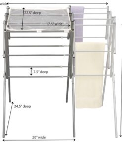 Household Essentials 5175 Collapsible Expandable Metal Clothes Drying Rack, Antique Bronze, STORAGE 21 81 wNwGtfZL