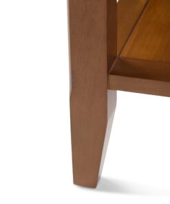 SIMPLIHOME Bedford SOLID WOOD Universal TV Media Stand, 53.9 inch Wide, Living Room Entertainment Center, Storage Cabinet with Glass Doors, for Flat Screen TVs up to 60 inches in Dark Tobacco Brown Honey Brown 16 81 xsa8FVDL