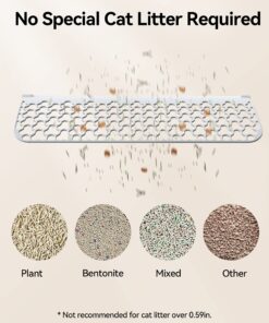 Meowant Self-Cleaning Cat Litter Box, Intelligent Radar Safety Protection Automatic Cat Littler Box for Multiple Cats, Large Capacity/Isolation Odor/APP Control Smart Cat Litter Box with Mat & Liner Gray 34 81 yM9sAoL