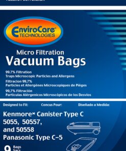 EnviroCare Replacement Vacuum Bags made to fit Kenmore Canister Type C or Q 50555, 50558, 50557 and Panasonic Type C-5 Vacuums, 9 pack 15 81 yo24XkeL