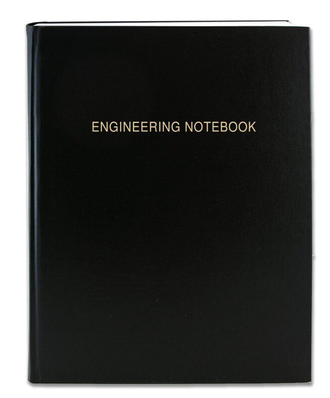 Catalog 9 BookFactory Engineering Notebook/Engineer Graph Paper Notebook/Quadrille 4 X 4 Quad Ruled Book - 96 Pages (.25" Lab Grid Format), 8" x 10", Black Cover, Smyth Sewn Hardbound (LIRPE-096-SGR-A-LKT4)