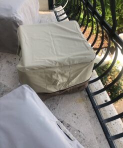 Classic Accessories Veranda Water-Resistant 21 Inch Square Patio Ottoman/Side Table Cover, Outdoor Table Cover 21"L x 21"W x 17"H 36 8100cGu2L4L