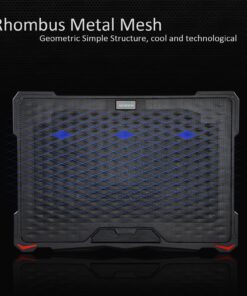 Alternative view of AICHESON Laptop Cooling Pad 5 Fans Up to 17.3 Inch Heavy Notebook Cooler, Blue LED Lights, 2 USB Ports, S035, Blue-5fans