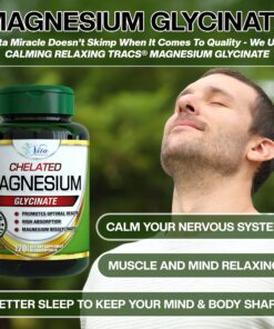 Magnesium Glycinate 200mg Supplement Magnesium Bisglycinate for Women Men Adults to Support Sleep, Heart Health, Muscles, and Nerves Pure Magnesium High Absorption 12 81014ArccPL