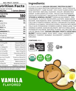 Orgain Organic Kids Nutritional Protein Shake, Vanilla - Kids Snacks with 8g Dairy Protein, 22 Vitamins & Minerals, Fruits & Vegetables, Gluten Free, Soy Free, Non GMO, 8.25 Fl Oz (Pack of 12) Pack of 12 14 8101CiqhHxL