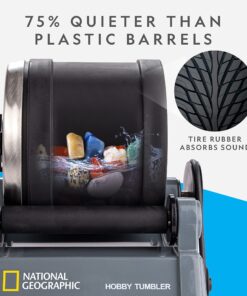 NATIONAL GEOGRAPHIC Rock Tumbler Kit – Hobby Edition Includes Rough Gemstones, and 4 Polishing Grits, Great STEM Science Kit for Geology Enthusiasts, Rock Polisher for Kids and Adults Hobby Kit 27 8102bERhuGL