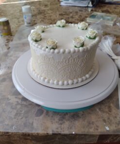 Large Pre-Made Ready to Use Edible Cake Lace Rose Scallop Ivory White 14-inch 10-piece Set 38 8102pm9o0uL