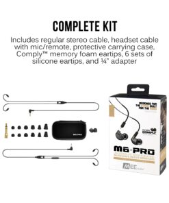 MEE audio M6 PRO In Ear Monitor Headphones for Musicians, 2nd Gen Model With Upgraded Sound, Memory Wire Earhooks & Replaceable Cables, Noise Isolating Professional Earbuds, 2 Cords Included (Black) In-Ear Monitors Black 28 8103d1u4RsL 3