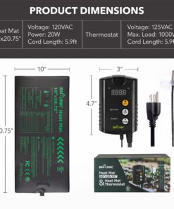 Alternative view of BN-LINK Durable Seedling Heat Mat Heating Pad 10" x 20.75" with Digital Thermostat Controller Combo Set Waterproof for Indoor Seed Starting and Plant Germination 10" x 20.75" & Thermostat