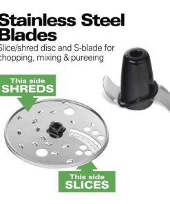 Hamilton Beach Food Processor & Vegetable Chopper for Slicing, Shredding, Mincing, and Puree, 8 Cup, Black 42 8104V69mXML