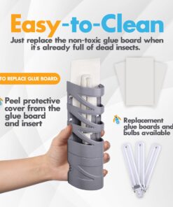 Gardner - Fly Traps Indoor for Home, Indoor Bug Trap, Plug in Bug Catcher Indoor, Fly Catcher Indoor, Gnat Traps for House Indoor Plug in, Fruit Fly Traps for Indoors, Flying Insect Trap Indoor(Grey) Light Grey 26 8105DdHUuaL