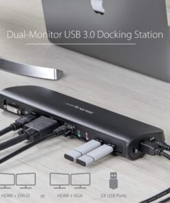 StarTech.com Dual Monitor USB 3.0 Laptop Docking Station with HDMI/DVI/VGA, 3x USB-A Hub, GbE, Audio, Universal Type-A Dock for Windows/macOS/ChromeOS - TAA Compliant (USB3SDOCKHDV) 10 8106NfIYNwL
