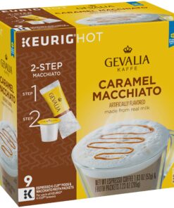 Gevalia Caramel Macchiato Espresso K-Cup Coffee Pods & Froth Packets (9 Pods and Froth Packets) 9 Count (Pack of 1) 9 8108S0aQiL