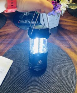 Etekcity Lantern Camping Essentials Lights, Led Lantern for Power Outages, Tent Lights for Emergency, Hurricane, Battery Powered Flashlight, Survival Kits, Operated Lamp, 2 Pack, Black 39 8108fcL8xRL