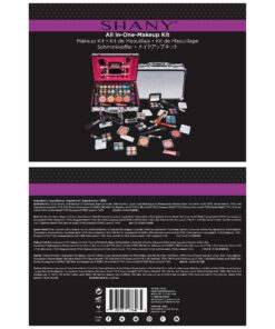 SHANY Carry All Makeup Train Case with Pro Makeup Set, Makeup Brushes, Lipsticks, Eye Shadows, Blushes, Powders, and more - Reusable Makeup Storage - Premium Gift Packaging - Silver 23 810As4UebL