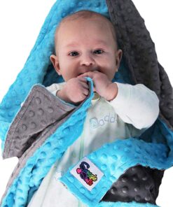 Reversible Unisex Children's Soft Baby Blanket Minky Dot (Turquoise/Grey) Turquoise/Grey 13 810Ci2QSo3L