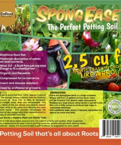 SpongEase Coconut Coir Compressed Block expands up to 18.7 Gallons (2.5 Cu Ft) - Ideal Growing Medium for Potting Mix - Healthy Roots, Healthy Plants and Bountiful Harvest (1 Pack) - Healthy Roots, Healthy Plants & Bountiful Harvest 20 810DKgYk4aL