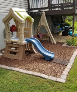 Step2 Play Up Gym Set for Kids, Outdoor Swing Set, Backyard Slide, Swings, Playhouse, & Crawl Space, Two Tier, Easy Set Up, Toddlers Ages 3-6 Years Old 33 810Dgm27WL