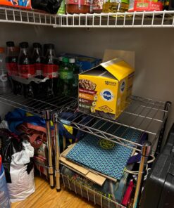 Whitmor Supreme Stacking Shelf with Basket - Adjustable Home Organizer - Chrome Stacking Shelf W/Basket 31 810DwuMbTZL