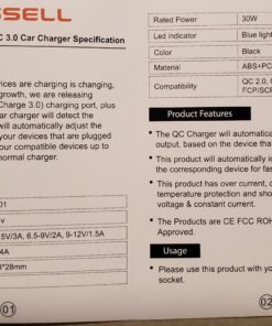 Hussell Car Charger Adapter - 3.0 Portable USB w/Fast Charge Technology & Dual Ports - Compatible w/Apple iPhone, Android, Tablet or Other USB Device - White Elephant, Stocking Stuffers 42 810E644NK2L 1