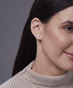 14K Solid Gold Stud Earrings | Round, Pear, Oval, Cushion, Emerald, Princess & Heart Cut Cubic Zirconia Stud | Screw Back Posts | 0.50 to 4.0 CTW | With Gift Box .50 CTW (.25 Ct Each) Round Cut 14K Yellow Gold 9 810Fw4I4dKL