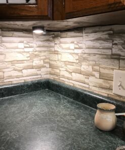 RoomMates RMK9026WP Natural Stacked Stone Peel and Stick Wallpaper Light Gray 54 810H10OXMFL