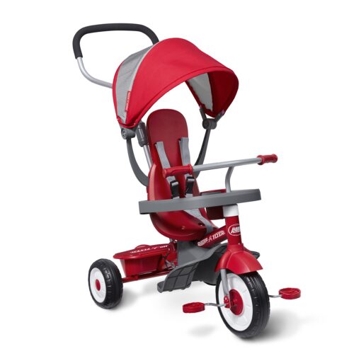 4-in-1 Stroll 'N Trike, Red Toddler Tricycle for Ages 1 Year -5 Years, 19.88" x 35.04" x 40.75" Classic