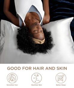 Bedsure Satin Pillowcase for Hair and Skin Queen - Silver Grey Silky Pillowcase 20x30 Inches - Set of 2 with Envelope Closure, Similar to Silk Pillow Cases, Gifts for Women Men 01 - Silver Grey Queen (20" x 30") 22 810HwtENrUL