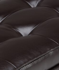 SIMPLIHOME Cosmopolitan 44 Inch Wide Rectangle Ottoman Bench with Open Bottom in Tanners Brown Faux Leather Tufted Footrest Stool, For Living Room, Bedroom, Traditional Rectangular 28 810K3ta9YHL