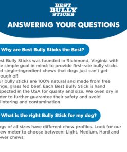 Best Bully Sticks All Natural 6 Inch Thick Bully Sticks for Large Dogs - USA Baked & Packed - 100% Free-Range Grass-Fed Beef - Single-Ingredient Grain & Rawhide Free Dog Chews - 18 Pack 6" (18 Pack) 36 810KpPefkhL 2