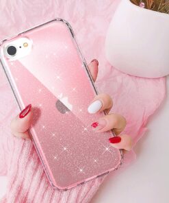 IDweel iPhone SE 2020 Case Glitter Pink, iPhone SE 2022 Case,iPhone 8 & 7 Case,Full-Body Shockproof Case with Build in Screen Protector Heavy Duty Shock Resistant Hybrid Rugged Cover,Glitter Pink 13 810P0j3ZFsL