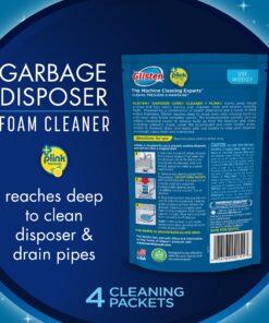 Glisten Garbage Disposer Cleaner and Freshener, Sink Disposal Odor Eliminator with Foaming Action, Lemon Scent, 4 Packets 4.9 Ounce (Pack of 1) 17 810RjRNjjNL