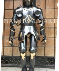 Medieval Full Suit of Armor Wearable Knight Gothic Suit with Horns 15th Century 8 810S CWmhL