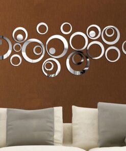 Alternative view of aooyaoo Circle Mirror DIY Wall Sticker Wall Decoration 24pcs Grey