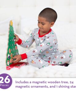 Alternative view of Melissa & Doug Countdown to Christmas Wooden Advent Calendar - Magnetic Tree, 25 Magnets , Orange Santa