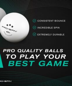 PRO SPIN Ping Pong Balls - White 3-Star Table Tennis Balls | High-Performance 40+ ABS Balls | Ultimate Durability for Indoor/Outdoor Ping Pong Tables Standard 12-Pack 14 810W99xXZSL