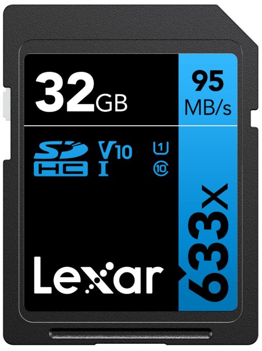 Lexar Professional 633x 32GB SDHC UHS-I Card, Up To 95MB/s Read, for Mid-Range DSLR, HD Camcorder, 3D Cameras, LSD32GCB1NL633 (Product Label May Vary) Single