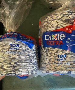 Dixie Ultra Disposable Paper Bowls, 20oz, Dinner or Lunch Size Printed Disposable Bowls, Packaging and Design May Vary, 26 Count (Pack of 6) White 34 810WTgEaEpL