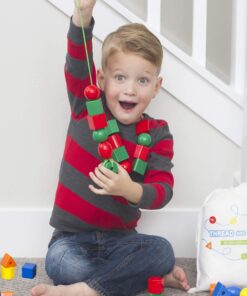 CC O Play Large Lacing Bead Set for Kids - 36 Jumbo Beads & 4 Threads for Toddlers - Montessori Educational Stringing Toy for Preschool Children - Bonus Bag & Ebook with Primary Resources 18 810ZbSMniTL